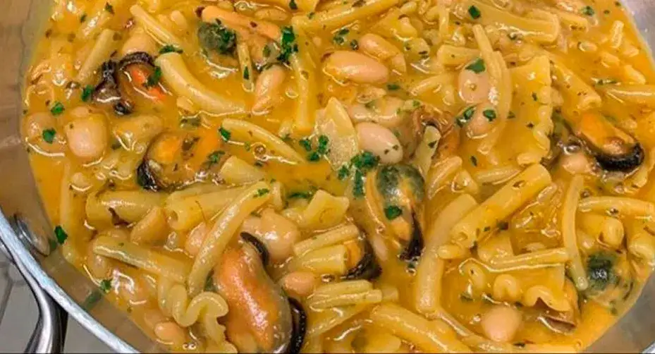 pasta cozze fagioli piatto finito