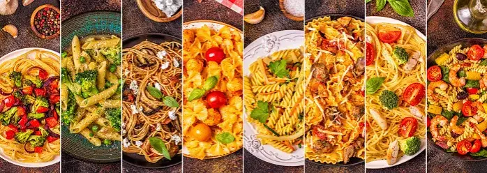 piatti classici pasta italiana collage